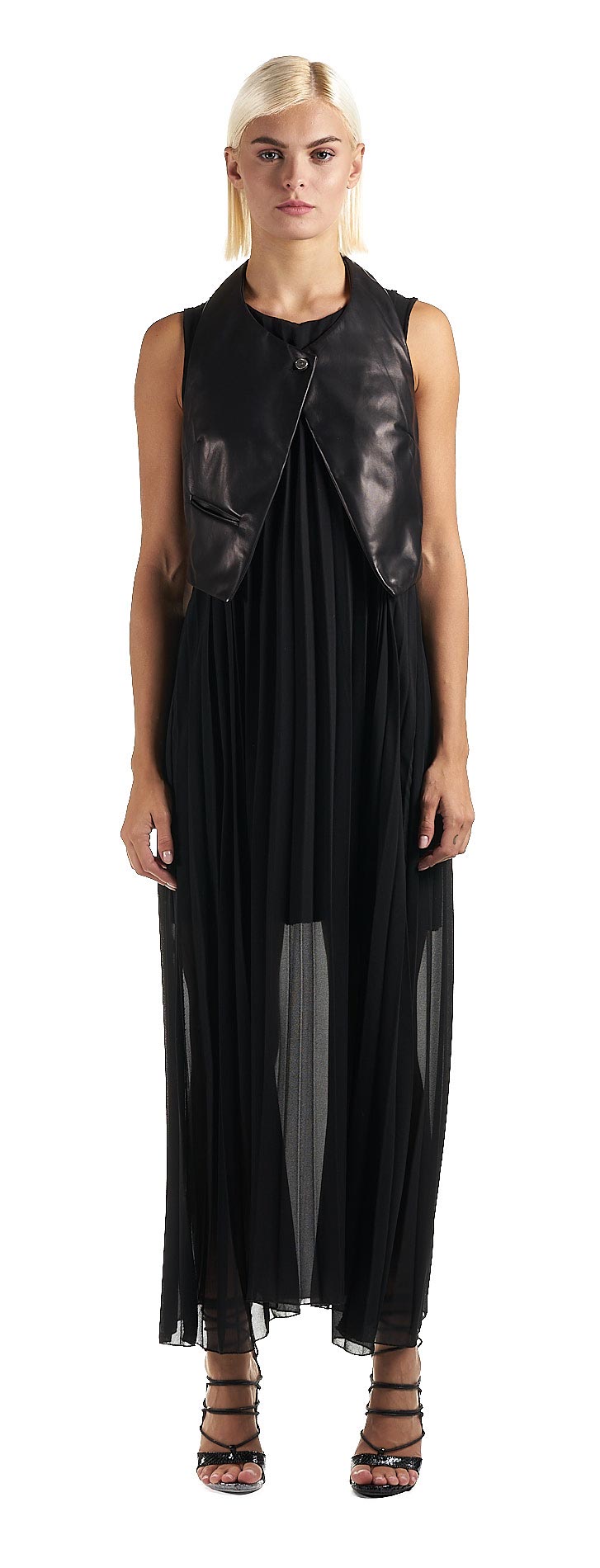 DANIELE BASTA LEATHER AND SILVER JACKET 